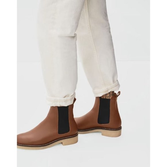 Everlane The Italian Leather Chelsea Boots in Tobacco New Womens Booties - Picture 5 of 13